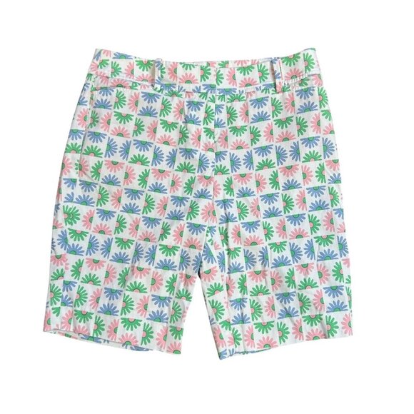 Talbots Perfect Short Daisy Floral Print Chino Shorts Size 2 Petite - Picture 1 of 9